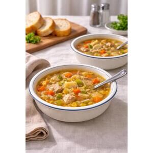 Lenox USA 1980s Chinastone Poppies On Blue Soup Cereal Bowls Set Of 7, 6.25x2”